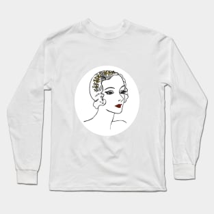 Vintage artdeco lady Long Sleeve T-Shirt